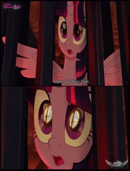 Size: 1277x1680 | Tagged: safe, edit, edited screencap, imported from derpibooru, screencap, twilight sparkle, alicorn, pony, my little pony: the movie, cage, eye reflection, female, meme, open up your eyes, reflection, solo, super smash bros., twilight sparkle (alicorn)