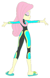 Size: 341x524 | Tagged: safe, artist:chopsticks, imported from derpibooru, fluttershy, human, aww... baby turtles, equestria girls, equestria girls series, .svg available, clothes, cute, feet, female, legs, sandals, shyabetes, simple background, solo, svg, swimsuit, transparent background, vector, wetsuit