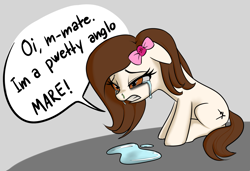 Size: 1822x1247 | Tagged: safe, artist:coinpo, imported from derpibooru, oc, oc only, oc:lilie, earth pony, pony, crying, female, gray background, mare, nazi, simple background, solo, swastika