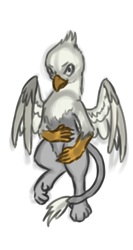 Size: 658x1234 | Tagged: safe, artist:theandymac, artist:tinibirb, color edit, edit, imported from derpibooru, oc, oc only, oc:der, griffon, belly, colored, looking at you, male, on back, sketch, solo