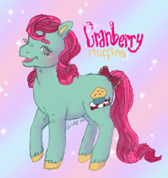 Size: 472x500 | Tagged: safe, artist:pixieward, imported from derpibooru, cranberry muffins, earth pony, pony, female, g1, mare, solo