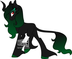 Size: 3662x3000 | Tagged: safe, artist:theartsyemporium, deleted from derpibooru, imported from derpibooru, oc, changepony, hybrid, cloven hooves, interspecies offspring, leonine tail, offspring, parent:king sombra, parent:queen chrysalis, parents:chrysombra, simple background, solo, transparent background, watermark