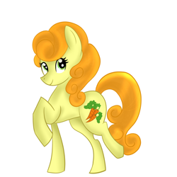 Size: 3000x3000 | Tagged: safe, artist:chelseawest, artist:missaquapastel, imported from derpibooru, carrot top, golden harvest, pony, female, high res, raised hoof, simple background, solo, white background