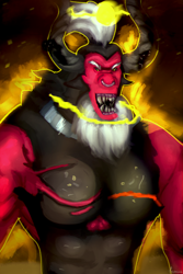 Size: 1024x1536 | Tagged: safe, artist:pasmical, imported from derpibooru, lord tirek, centaur, twilight's kingdom, male, nose piercing, nose ring, open mouth, piercing, septum piercing, solo