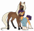 Size: 3281x3000 | Tagged: safe, artist:askbubblelee, imported from derpibooru, oc, oc only, oc:cocoa nutt, oc:peter nutt, earth pony, pony, saddle arabian, beard, clothes, coat markings, couple, facial hair, facial markings, female, husband and wife, larger female, looking at each other, male, mare, married couple, oc x oc, realistic anatomy, realistic horse legs, redesign, shipping, shirt, simple background, size difference, smiling, socks (coat marking), socks (coat markings), stallion, star (coat marking), straight, transparent background, unshorn fetlocks