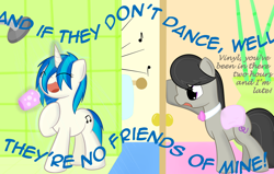 Size: 1000x636 | Tagged: safe, artist:erthilo, imported from derpibooru, dj pon-3, octavia melody, vinyl scratch, earth pony, pony, unicorn, ask octavia, duo, duo female, female, mare, men without hats, safety dance, shower, singing, song reference, wet mane