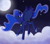 Size: 4500x3938 | Tagged: safe, artist:miss-racco0n, imported from derpibooru, princess luna, alicorn, pony, cloud, eyes closed, female, mare, moon, night, solo, stars