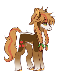 Size: 1024x1294 | Tagged: safe, artist:skimea, imported from derpibooru, applejack, pony, alternate design, female, simple background, solo, transparent background