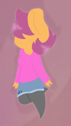 Size: 640x1136 | Tagged: safe, artist:underthebee, imported from derpibooru, scootaloo, oc, oc:ponytale scootaloo, anthro, comic:ponytale, female, solo