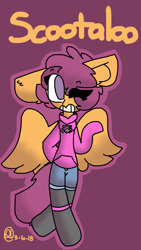 Size: 750x1334 | Tagged: safe, artist:smolcreativeartist, imported from derpibooru, scootaloo, oc, oc:ponytale scootaloo, anthro, comic:ponytale, female, solo