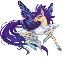 Size: 2013x1804 | Tagged: safe, artist:sitaart, imported from derpibooru, oc, oc only, oc:glitter wing, flutter pony, pony, ponyfinder, butterfly wings, clothes, dungeons and dragons, female, mare, orange eyes, pathfinder, pen and paper rpg, purple hair, purple mane, rpg, simple background, solo, transparent background, white fur