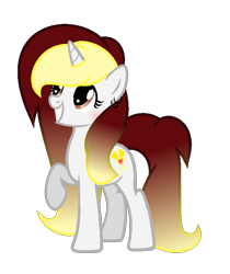 Size: 637x757 | Tagged: safe, artist:darbypop1, imported from derpibooru, oc, oc only, oc:destiny blood, pony, unicorn, female, gradient mane, mare, raised hoof, simple background, smiling, solo, transparent background