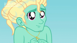 Size: 800x450 | Tagged: safe, imported from derpibooru, screencap, zephyr breeze, blue crushed, equestria girls, equestria girls series, animated, clothes, cute, male, partial nudity, puppy dog eyes, solo, topless, zephyr's necklace, zephyrbetes