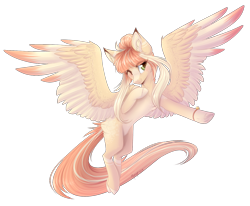 Size: 1390x1146 | Tagged: safe, artist:monogy, imported from derpibooru, oc, oc only, oc:lyshuu, pegasus, pony, colored wings, colored wingtips, female, mare, one eye closed, simple background, solo, transparent background, wink