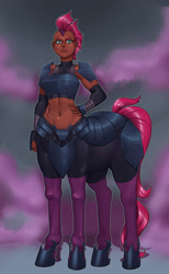 Size: 2822x4575 | Tagged: safe, artist:nauth, imported from derpibooru, tempest shadow, centaur, my little pony: the movie, armor, dark skin, female, muscles, muscular female, temple shadow