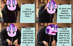 Size: 680x436 | Tagged: safe, imported from derpibooru, starlight glimmer, pony, unicorn, the cutie re-mark, broken english, gru's plan, meme, s5 starlight