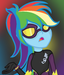 Size: 432x500 | Tagged: safe, artist:candie-cane-draws, imported from derpibooru, rainbow dash, equestria girls, clothes, costume, female, shadowbolt dash, solo