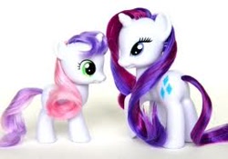 Size: 268x188 | Tagged: safe, imported from derpibooru, rarity, sweetie belle, irl, photo, toy