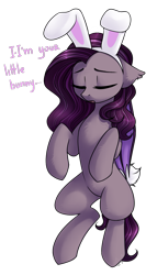 Size: 989x1865 | Tagged: safe, artist:starlyfly, artist:starlyflygallery, imported from derpibooru, oc, oc only, bat pony, pony, bunny ears, eyes closed, female, mare, simple background, solo, transparent background