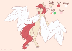 Size: 1024x731 | Tagged: safe, artist:missdids, imported from derpibooru, oc, oc only, pegasus, pony, bow, butt, colored wings, horseshoes, plot, solo, spread wings, unshorn fetlocks, wings