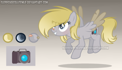 Size: 1024x588 | Tagged: safe, artist:sleppchocolatemlp, imported from derpibooru, oc, oc only, oc:caly, pony, offspring, parent:derpy hooves, parent:doctor whooves, parents:doctorderpy, solo