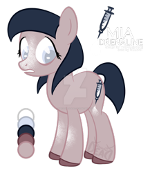 Size: 1024x1182 | Tagged: safe, artist:nervouslydead, imported from derpibooru, oc, oc only, oc:mia drenaline, pony, base used, pulp fiction, simple background, solo, transparent background, watermark