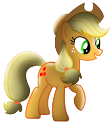 Size: 2000x2200 | Tagged: safe, artist:shelmo69, artist:silentgriffon, edit, imported from derpibooru, applejack, earth pony, pony, female, raised hoof, shading edit, simple background, solo, transparent background