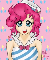 Size: 533x645 | Tagged: safe, artist:nita-bunny, imported from derpibooru, pinkie pie, human, clothes, dress, female, gala dress, humanized, solo