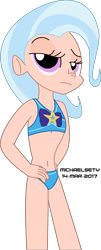 Size: 3500x8681 | Tagged: safe, artist:michaelsety, imported from derpibooru, trixie, human, equestria girls, equestria girls series, forgotten friendship, bad anatomy, beach shorts swimsuit, belly button, bikini, bikini bottom, breasts, clothes, delicious flat chest, female, flatrixie, humanized, midriff, simple background, solo, swimsuit, transparent background, trixie's beach shorts swimsuit, vector