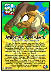 Size: 496x701 | Tagged: safe, artist:terry, imported from derpibooru, applejack, card game, unshorn fetlocks