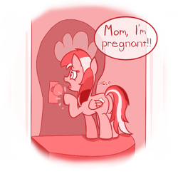 Size: 671x654 | Tagged: safe, derpibooru exclusive, imported from derpibooru, rainbow dash, pegasus, pony, comic, female, implied pregnancy, knocking, mare, monochrome