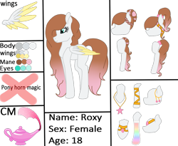 Size: 991x812 | Tagged: safe, artist:cindydreamlight, artist:cindystarlight, imported from derpibooru, oc, oc only, oc:roxy, pegasus, pony, colored wings, female, mare, multicolored wings, reference sheet, simple background, solo, transparent background, two toned wings