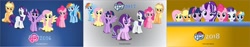 Size: 3606x677 | Tagged: safe, imported from derpibooru, applejack, fluttershy, pinkie pie, rainbow dash, rarity, starlight glimmer, twilight sparkle, alicorn, logo, twilight sparkle (alicorn)