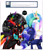 Size: 877x1028 | Tagged: safe, artist:nekomellow, imported from derpibooru, princess celestia, princess luna, oc, oc:prince neon bass, oc:princess neon boom, alicorn, original species, alicorn oc, group, neon pony, quartet, ye olde butcherede englishe