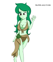 Size: 1717x2000 | Tagged: safe, artist:diaperednight, imported from derpibooru, wallflower blush, equestria girls, equestria girls series, forgotten friendship, belly button, bikini, brown swimsuit, busty wallflower blush, clothes, female, front knot midriff, midriff, simple background, solo, swimsuit