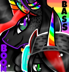 Size: 467x482 | Tagged: safe, artist:nekomellow, imported from derpibooru, oc, oc only, oc:prince neon bass, oc:princess neon boom, alicorn, original species, alicorn oc, brother and sister, bust, duo, female, icon, male, neon pony, rainbow hair