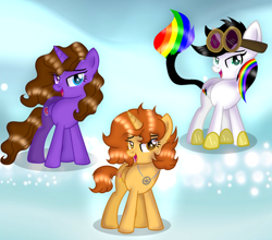 Size: 1024x901 | Tagged: safe, artist:doraeartdreams-aspy, imported from derpibooru, oc, oc:aspen, oc:flower bolt, oc:lightning bliss, alicorn, alicorn oc, base used, jewelry, leonine tail, necklace