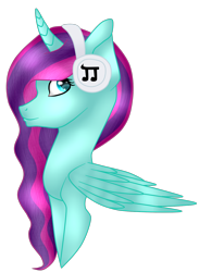 Size: 930x1268 | Tagged: safe, artist:cindydreamlight, artist:cindystarlight, imported from derpibooru, oc, oc only, oc:s'mores kitty, alicorn, pony, female, headphones, mare, simple background, solo, transparent background