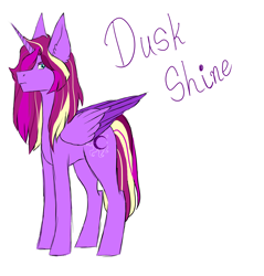 Size: 6600x6900 | Tagged: safe, artist:purplellamaswag, imported from derpibooru, oc, oc only, oc:dusk shine, alicorn, pony, my little pony: the movie, absurd resolution, alicorn oc, magical lesbian spawn, offspring, parent:tempest shadow, parent:twilight sparkle, parents:tempestlight, solo