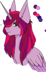Size: 1228x1901 | Tagged: safe, artist:purplellamaswag, imported from derpibooru, oc, oc only, oc:dusk shine, alicorn, pony, my little pony: the movie, alicorn oc, magical lesbian spawn, offspring, parent:tempest shadow, parent:twilight sparkle, parents:tempestlight, solo