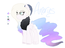 Size: 948x696 | Tagged: safe, artist:alawdulac, imported from derpibooru, oc, oc only, oc:amorus, draconequus, hybrid, draconequus oc, interspecies offspring, offspring, parent:discord, parent:princess celestia, parents:dislestia, simple background, solo, white background