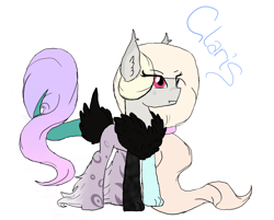 Size: 1146x920 | Tagged: safe, artist:alawdulac, imported from derpibooru, oc, oc only, oc:claris, draconequus, hybrid, draconequus oc, interspecies offspring, offspring, parent:discord, parent:princess celestia, parents:dislestia, simple background, solo, white background