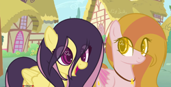 Size: 1540x788 | Tagged: safe, artist:mikufullbuster29, imported from derpibooru, honey rays, sunny rays, base used, cute, duo