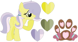 Size: 649x350 | Tagged: safe, artist:rafle-mlp-mc-yt-45, imported from derpibooru, oc, oc only, oc:paw print, magical lesbian spawn, offspring, parent:doctor fauna, parent:fluttershy, parents:faunashy, simple background, solo, transparent background