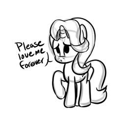 Size: 519x545 | Tagged: safe, artist:comet0ne, imported from derpibooru, starlight glimmer, pony, unicorn, bronybait, cute, dialogue, digital art, doodle, female, glimmerbetes, grayscale, mare, monochrome, raised hoof, simple background, sketch, solo, white background, wip