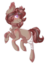 Size: 865x1200 | Tagged: safe, artist:person8149, imported from derpibooru, oc, oc only, oc:ruby, original species, pony, bandage, female, geode pony, mare, simple background, solo, transparent background