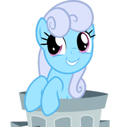 Size: 500x500 | Tagged: safe, artist:the smiling pony, imported from derpibooru, linky, shoeshine, earth pony, pony, derpibooru, .svg available, derpibooru badge, female, happy, meta, simple background, smiling, solo, svg, transparent background, trash can, vector