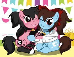 Size: 3570x2740 | Tagged: safe, artist:candy-channeru, imported from derpibooru, oc, converse, cute, duo, scene kid, shoes