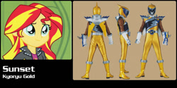 Size: 600x300 | Tagged: safe, imported from derpibooru, screencap, sunset shimmer, equestria girls, dino charge, gold ranger, kyoryuger, kyoryugold, power rangers, power rangers dino charge, super sentai, zyuden sentai kyoryuger