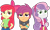 Size: 5603x3375 | Tagged: safe, artist:sketchmcreations, imported from derpibooru, apple bloom, scootaloo, sweetie belle, equestria girls, equestria girls series, happily ever after party, absurd resolution, arm behind back, crossed arms, cutie mark crusaders, frown, happily ever after party: rainbow dash, simple background, transparent background, trio, vector, worried